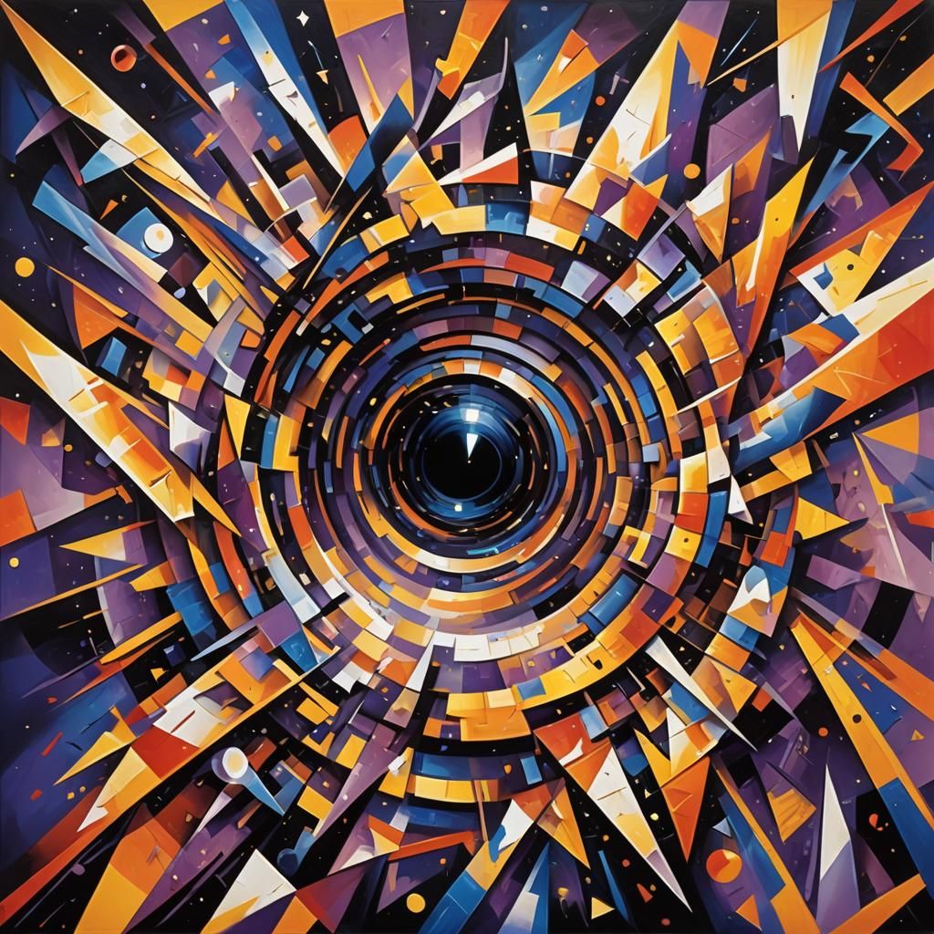 Abstract Cubist Black Hole with Geometric Shards