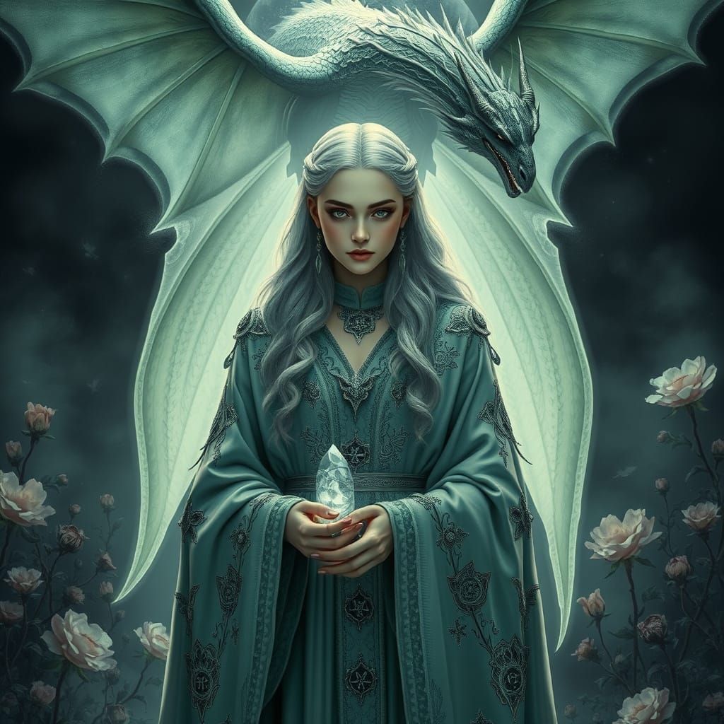 Dark Fantasy Princess with Dragon Dreamfyre
