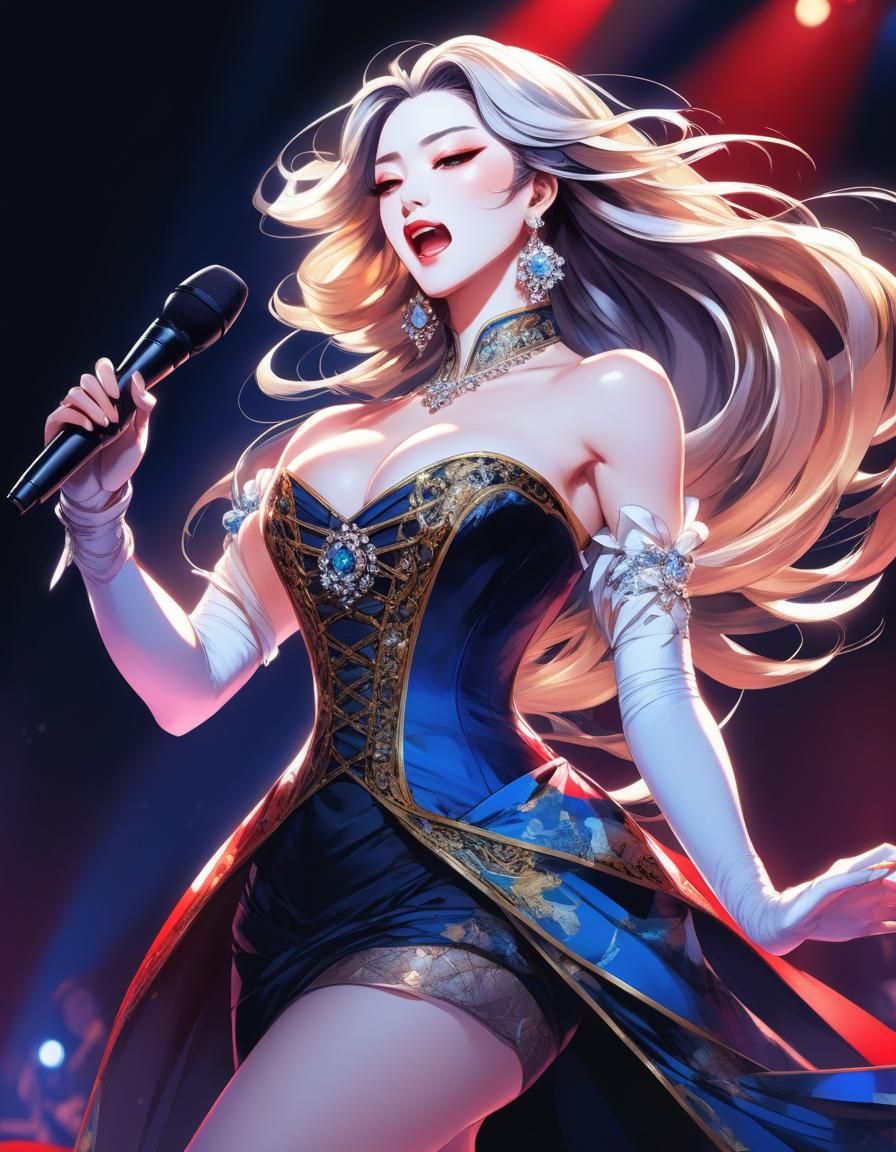 Anime Style Opera Singer on Stage