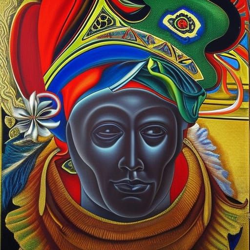 Psychedelic Expressionist Portrait in Oil on Canvas