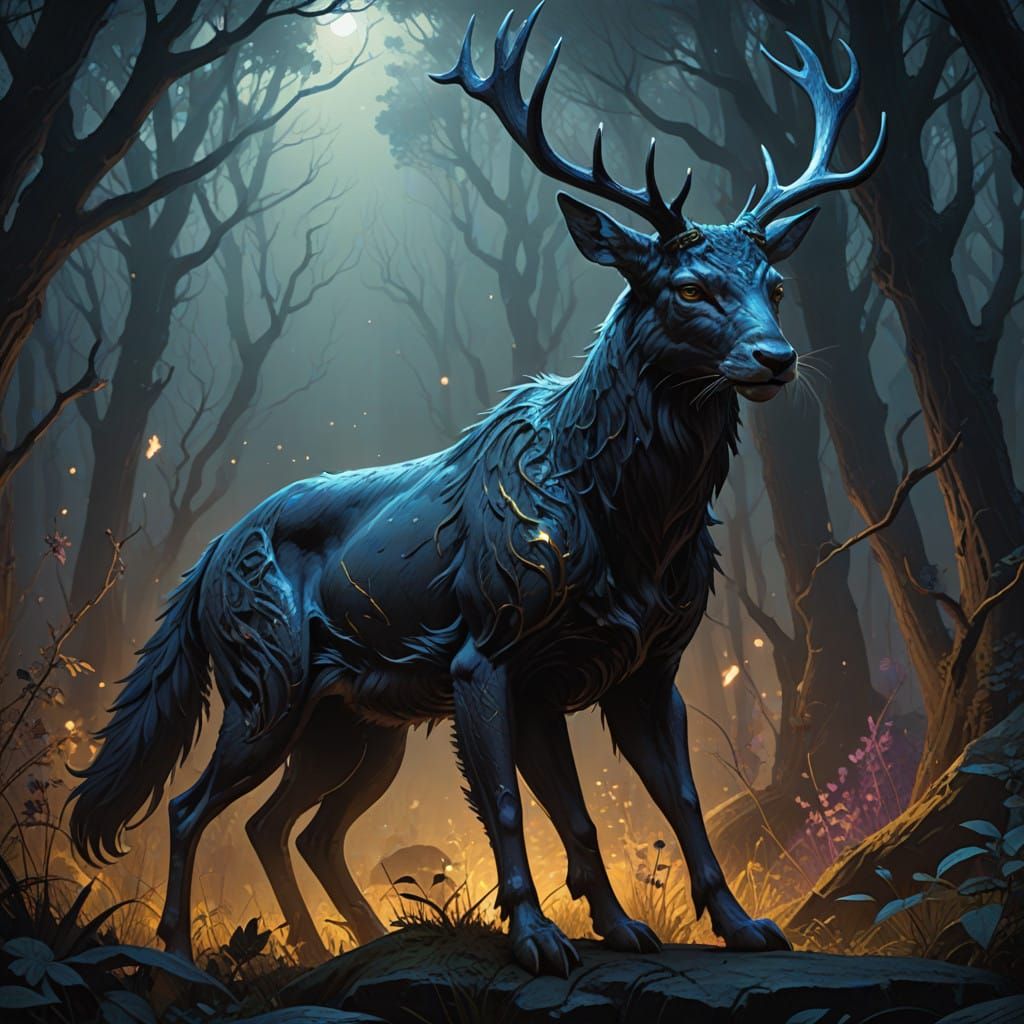 Enchanting Dark Fantasy Hybrid Creature