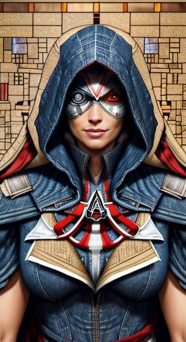 Symmetrical Hieroglyphic Mummy Lady in Stunning Micromosaic ...