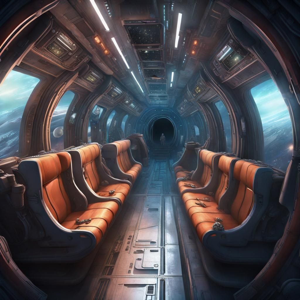 Space Travel Tunnel with Socializing Creatures