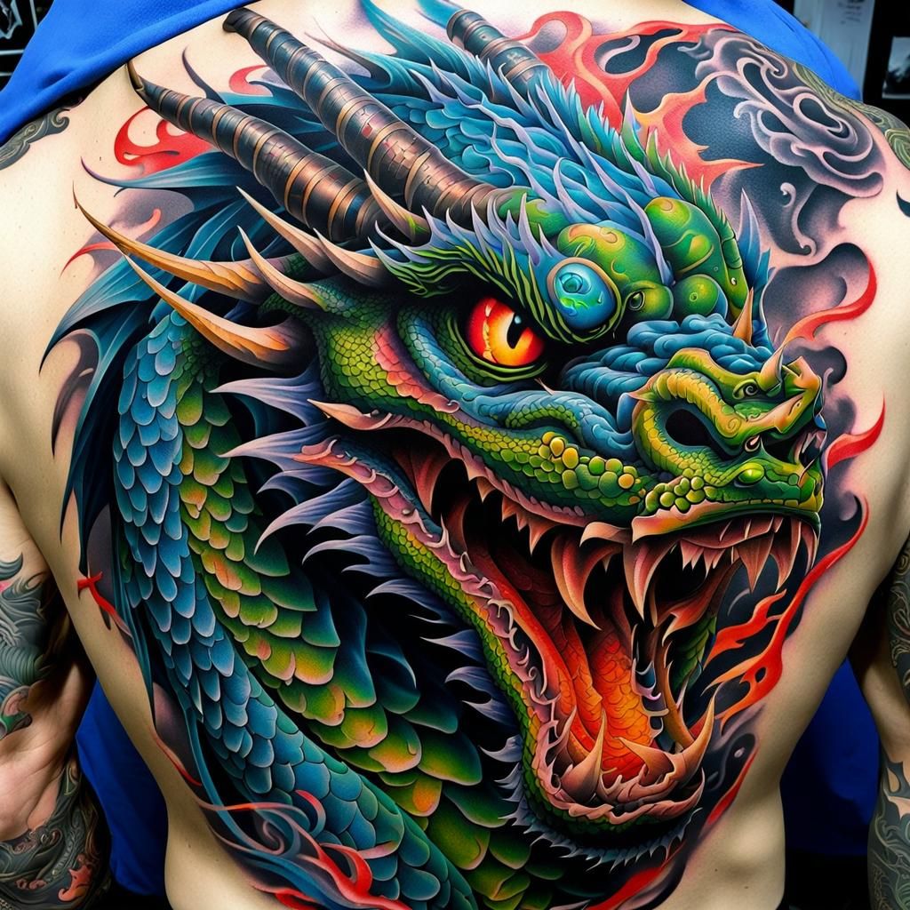 Hyperdetailed Dragon Tattoo Design Masterpiece