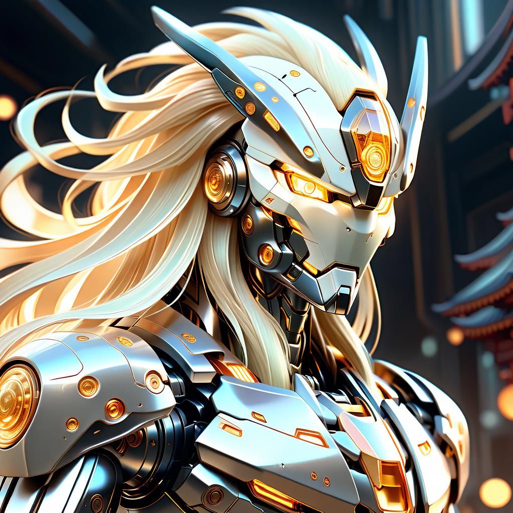 Fiery Lion Mecha in Anime Key Visual Style