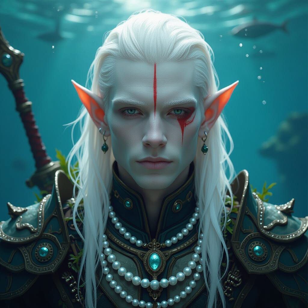 Albino Sea Elf in Underwater Armor