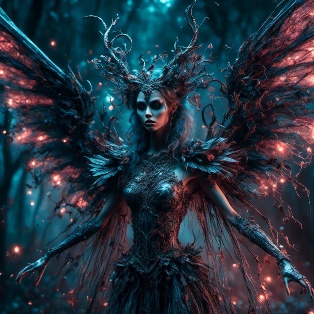 Ethereal Dark Fairy with Gossamer Wings