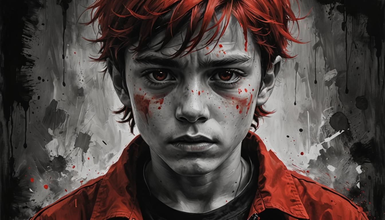 Dramatic Monochromatic Portrait in Red Tones