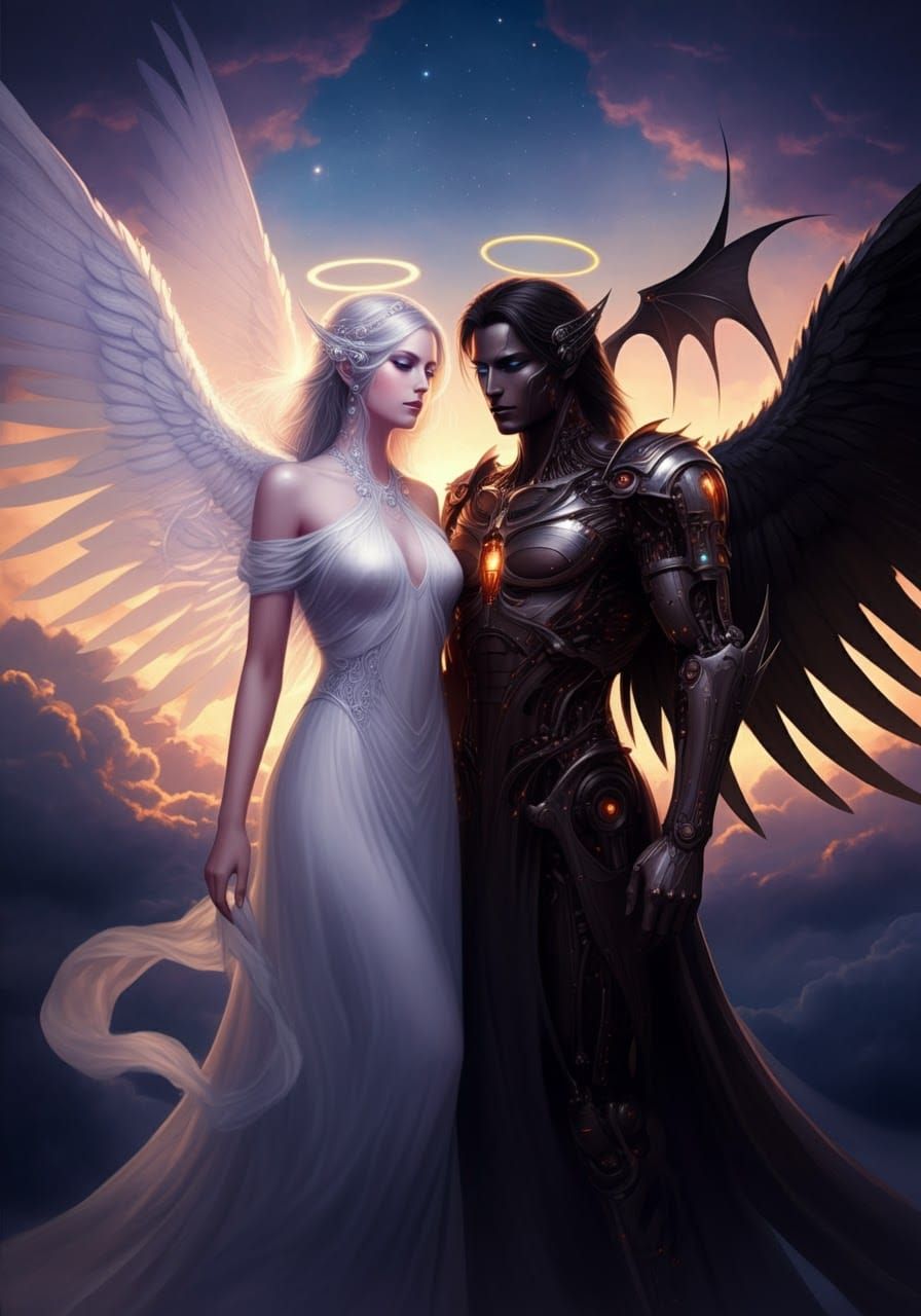 Celestial Being and Dark Angel in Pin-Up Style