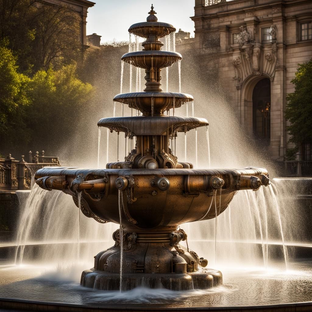 The ethereal beauty of water gushing forth from a resplenden...