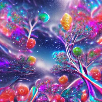 Holographic Candy Trees in Cosmic Astral Style
