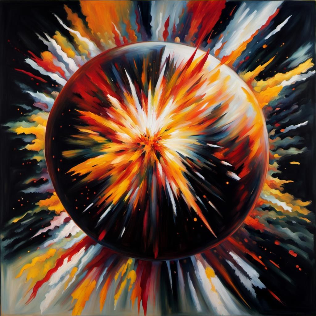 Big Bang Explosion in Abstract Expressionist Style