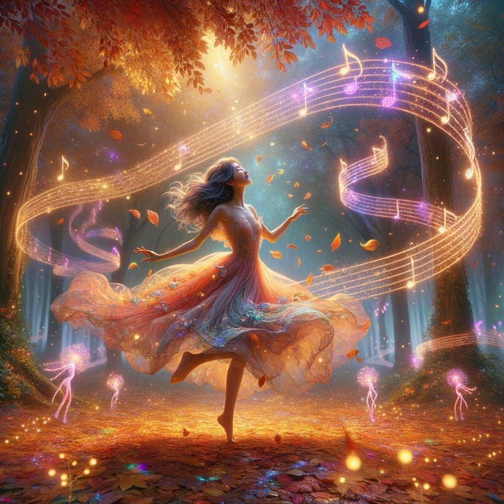 Enchanted Forest Dance: A Hyperrealistic Fantasy Scene