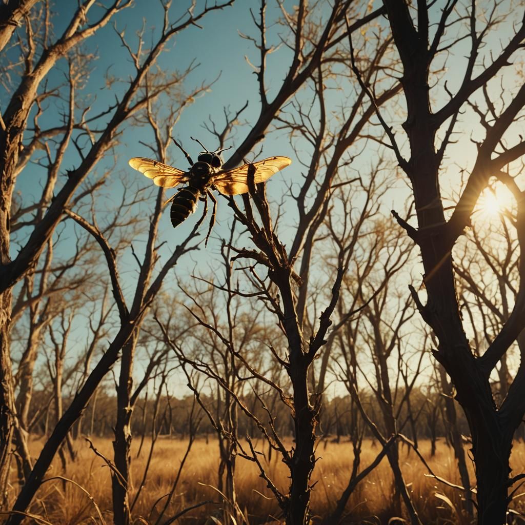 Wasp in Savanna: Cinematic Film Still