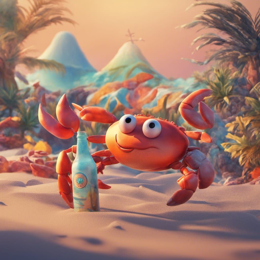 Sentimental Crab Finds Message on Beach