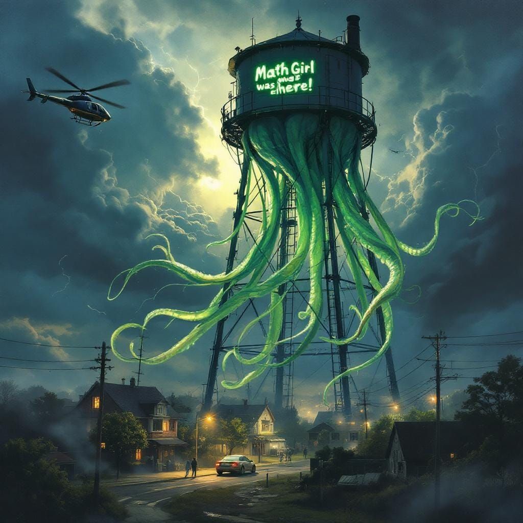 Surreal Water Tower Flies Over Small Town