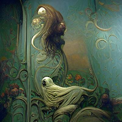 Horrific Art Nouveau Engraving in Doré Style