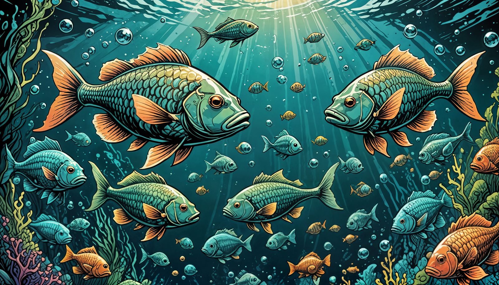 Fish Swimming: Comic Book Art by Brooks & Mumford