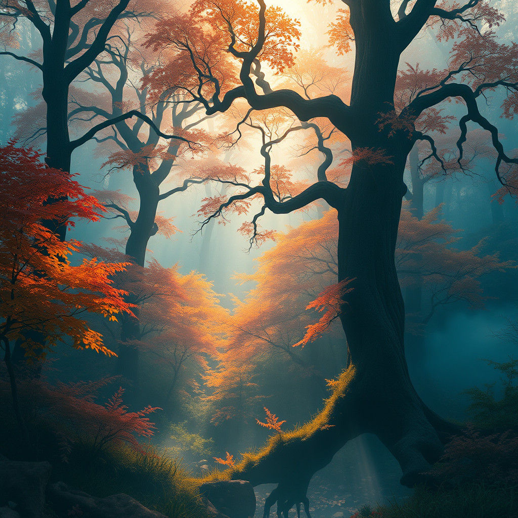 Mystical Autumn Forest: A Matte Painting