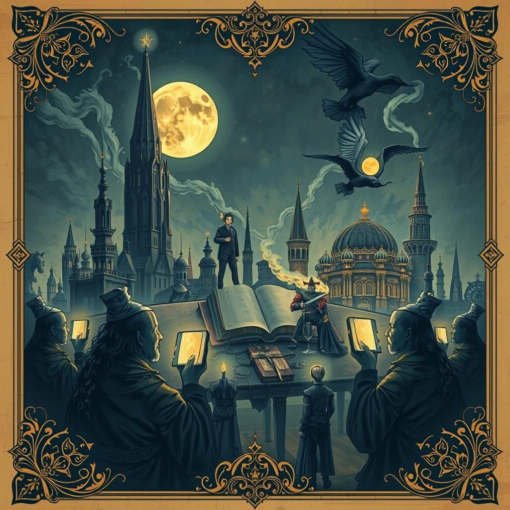 Rasputin Portrait in Dark Mystical Surrealism Style