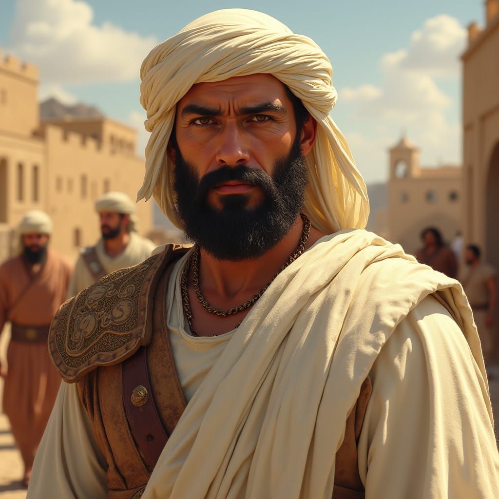 Realistic Ancient Phoenician Man in Traditional Attire