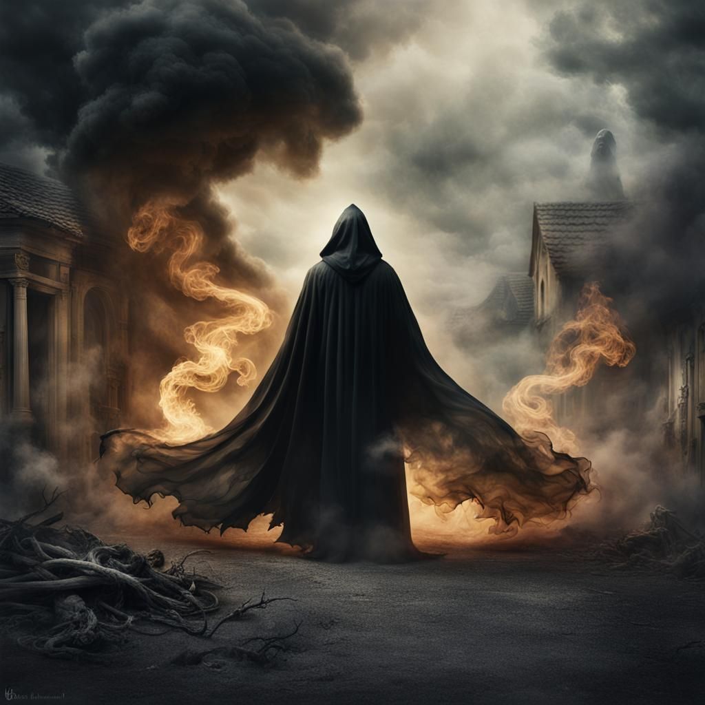 Surreal Grim Reaper in Smoke