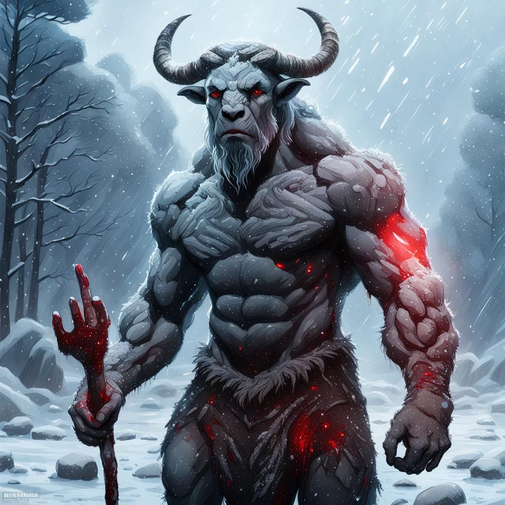 Minotaur in Snowstorm Concept Art