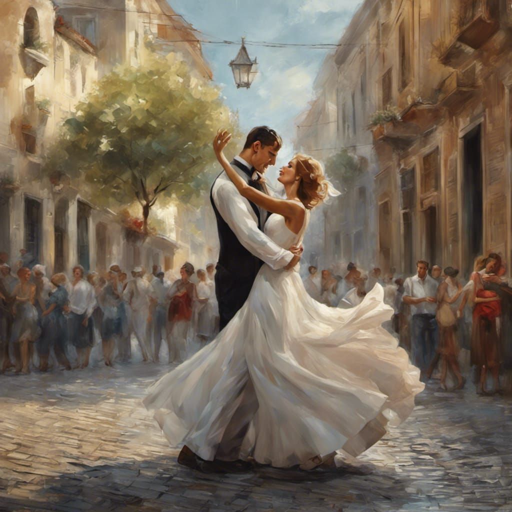 Couple Dancing in the Street, Joyful Art