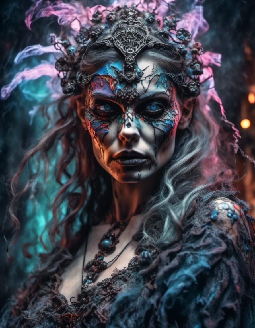 Mystical Hag Portrait in a Dream Realm