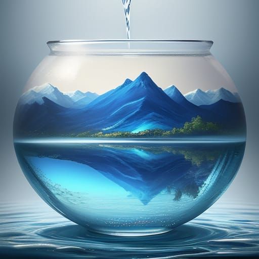 Surreal Teapot Pouring Water: Dreamlike Double Exposure