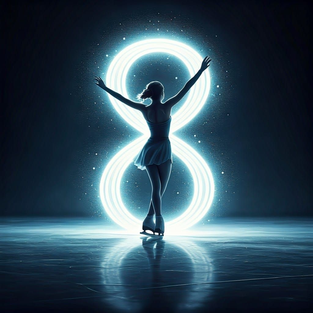 Ethereal Ice Skater Creates Perfect Figure 8