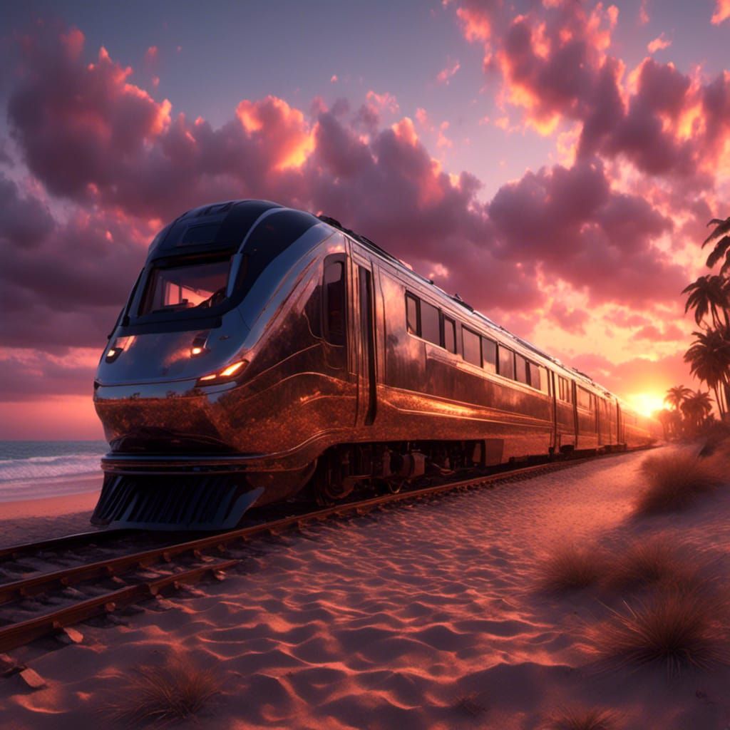 Train on a Beach