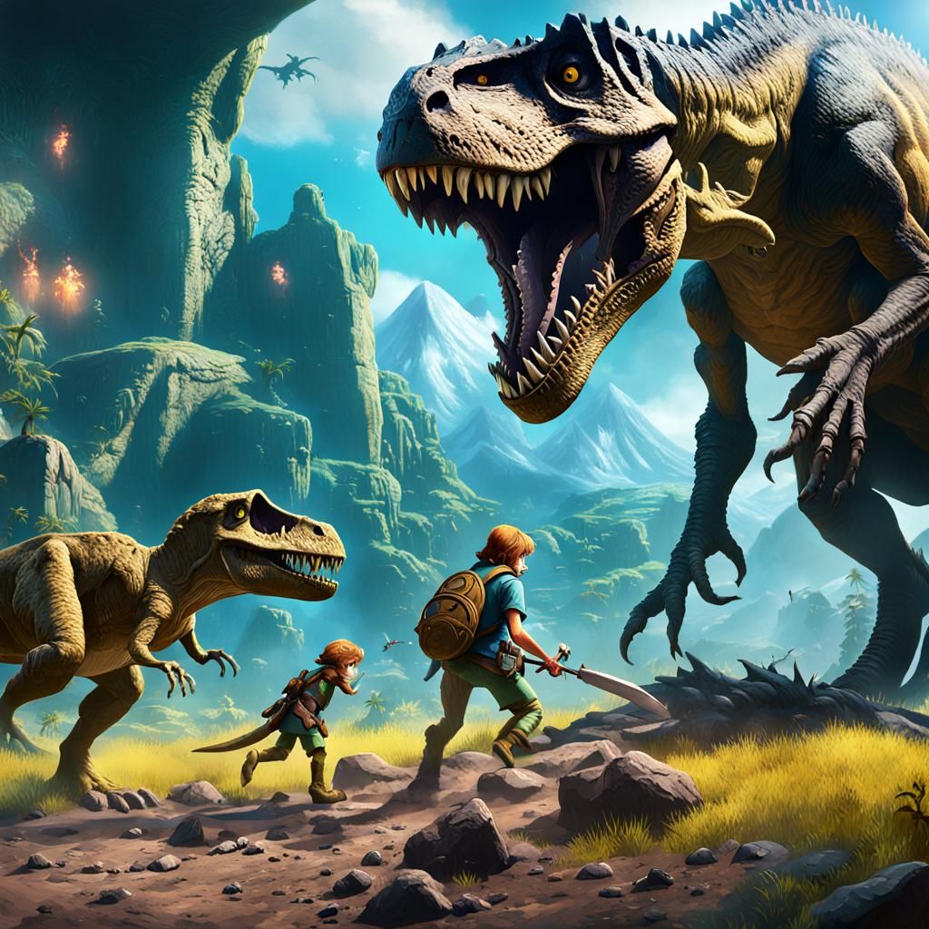 Link and Zelda's Prehistoric Dig: Fantasy Art