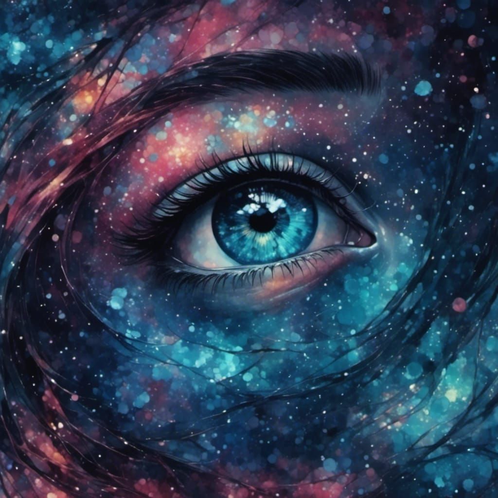 Window to Soul in Colorful Charcoal Style