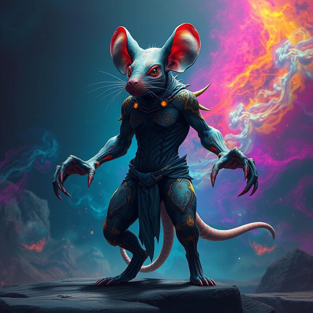Heroic Mouse-Human Hybrid in Matte Painting Style