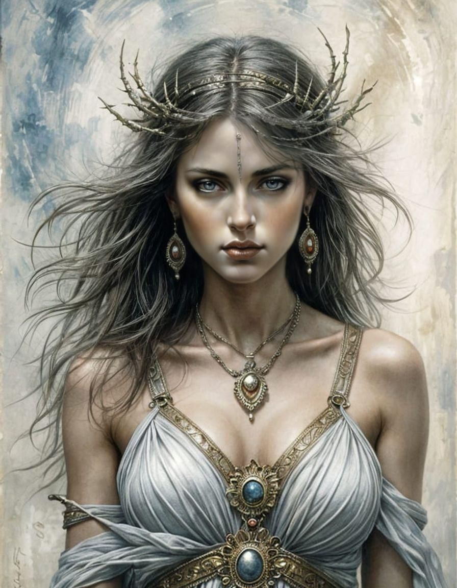 Muse of Ancient Greece Portrait in Oil Painting Style