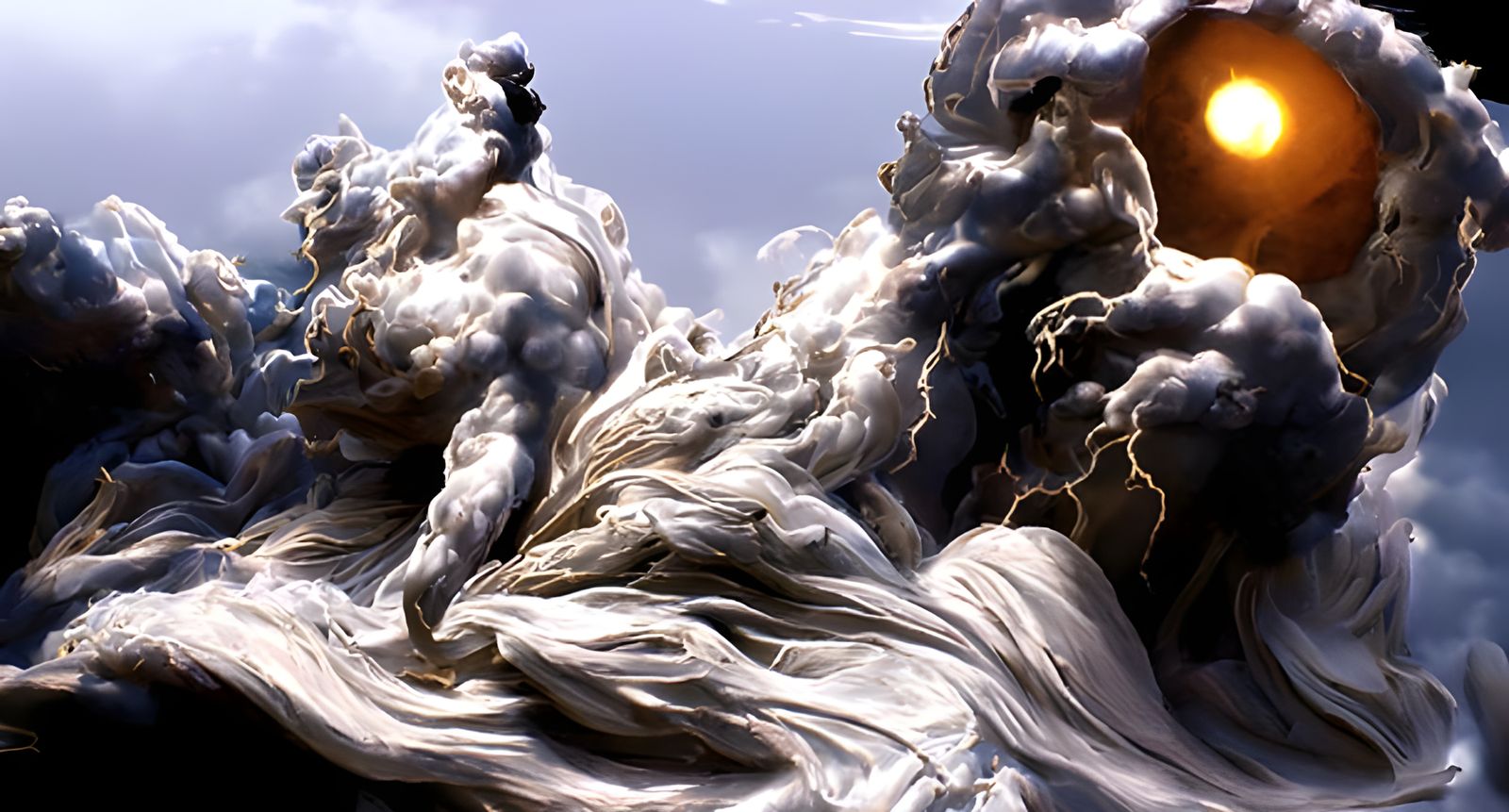 Zeus, God of Storms, in Detailed Oil Painting