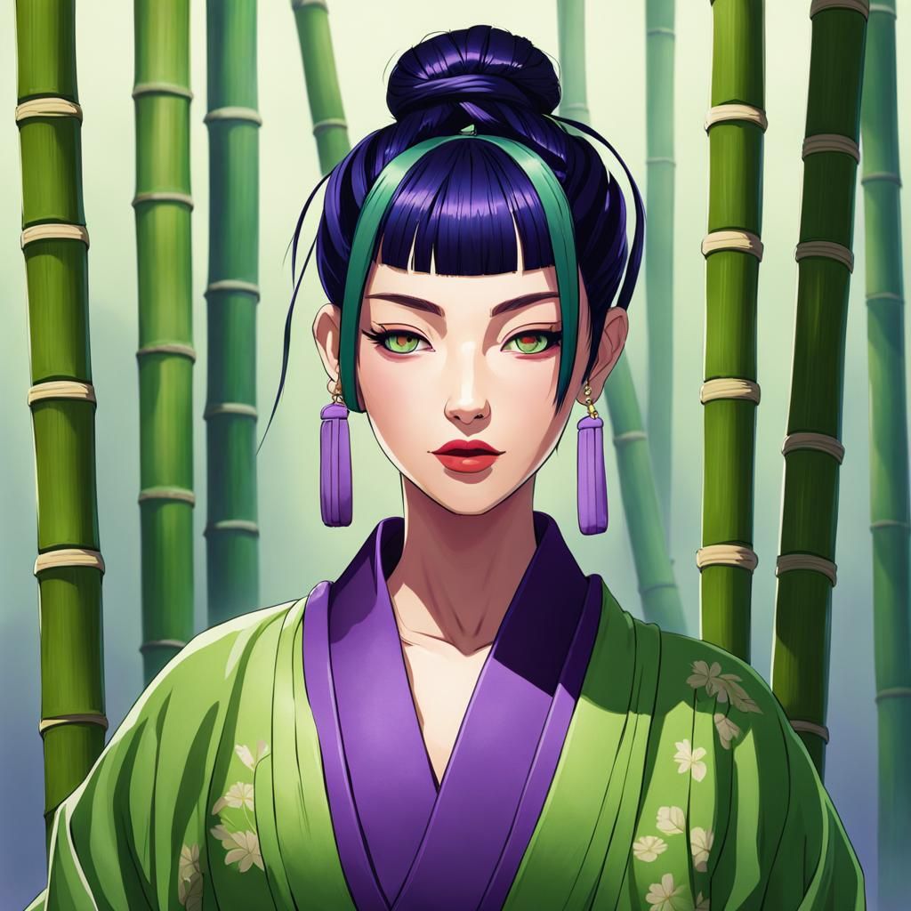 Girl in Kimono with Bamboo Gag