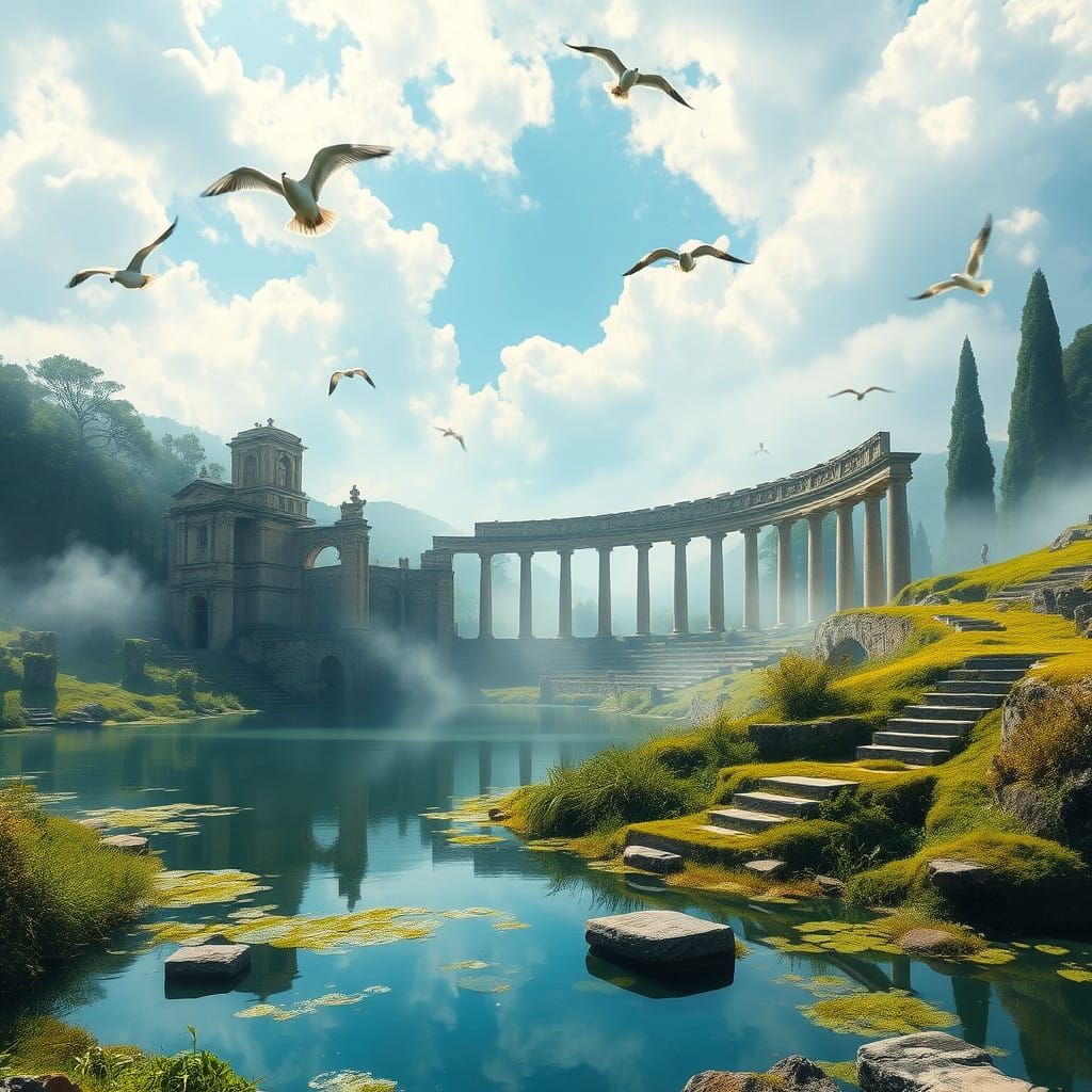 Mystical Ruins of Butrint Amidst Tranquil Lagoon