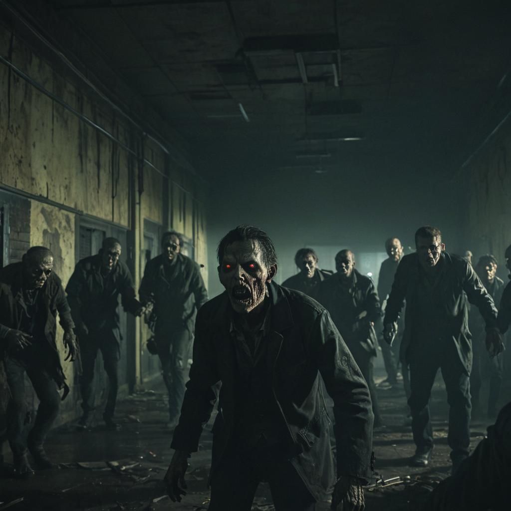 Grotesque Zombie Horde in Dark Asylum: Gothic Horror
