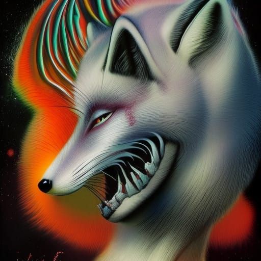 Glam Metal Arctic Fox Album Cover in 8K