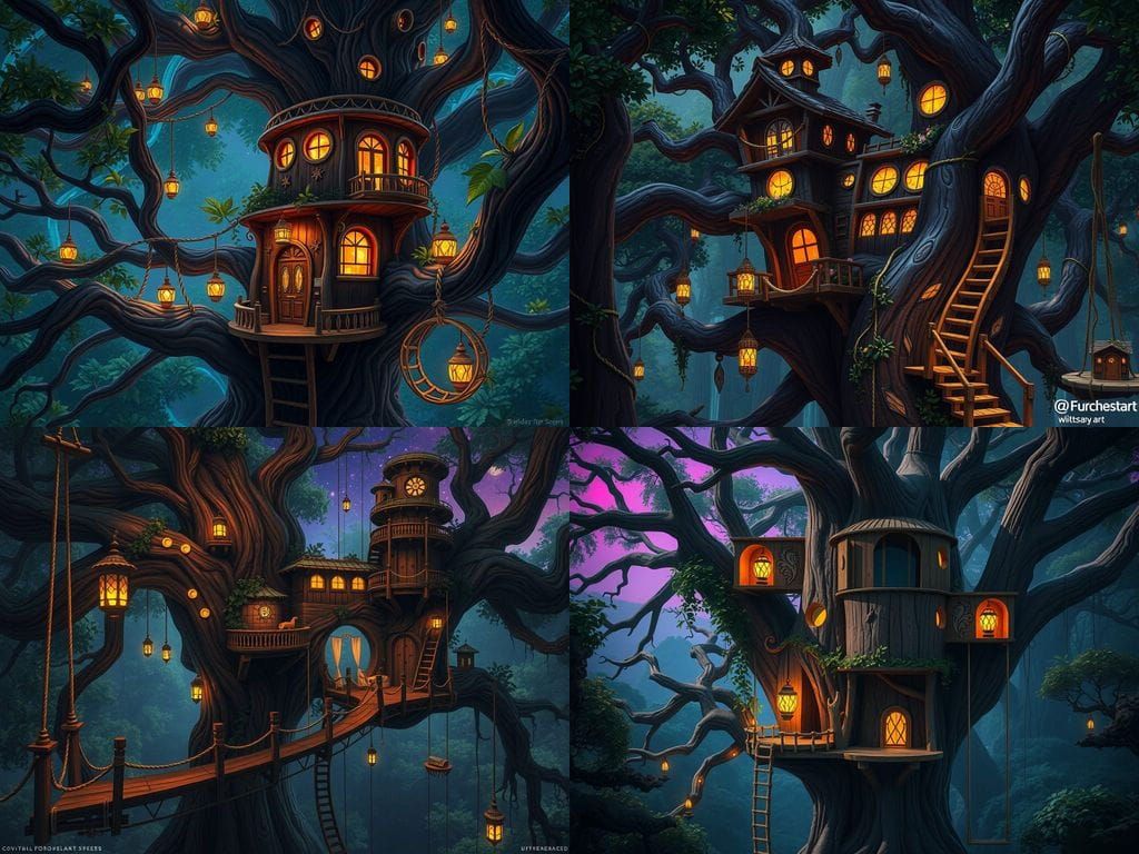 Enchanted Treehouse Blends with Ancient Forest in Whimsical ...