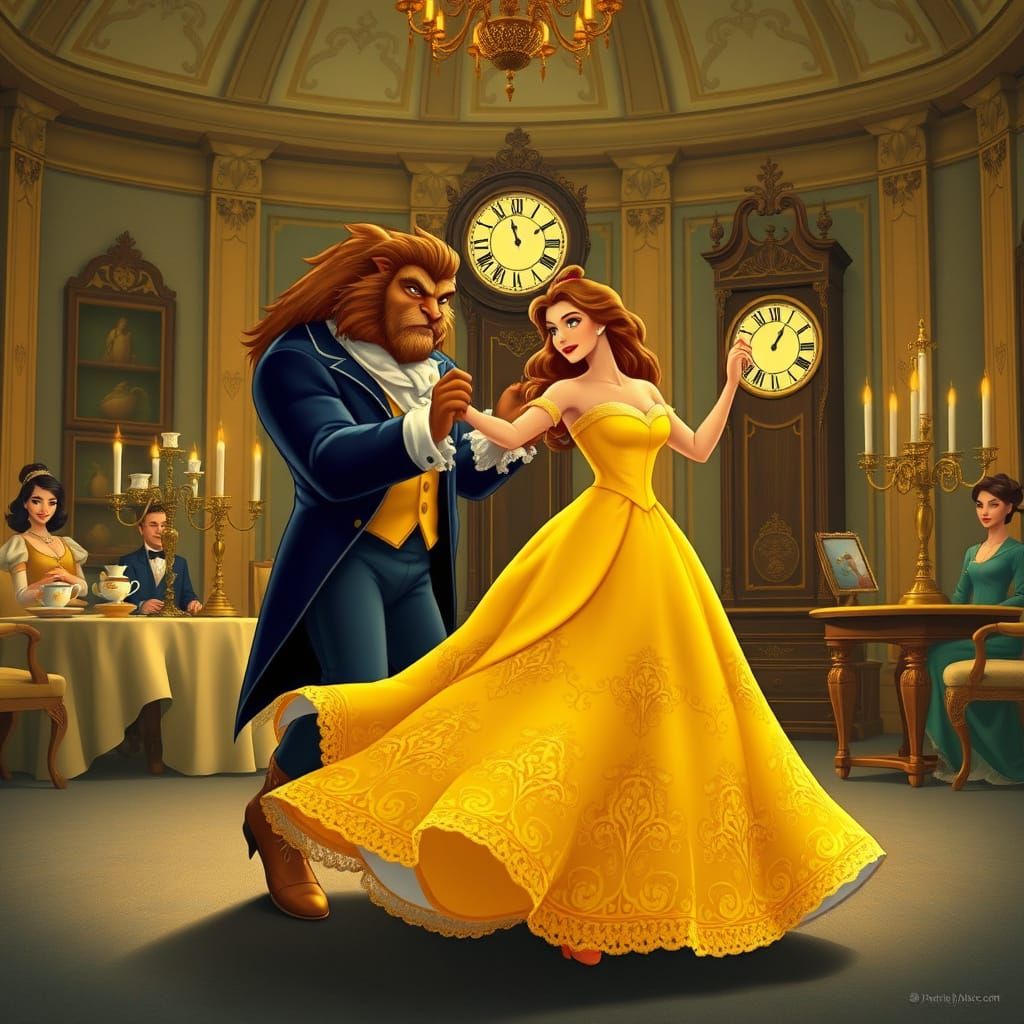 Whimsical Ballroom Dance in Bright Sunshine Yellow