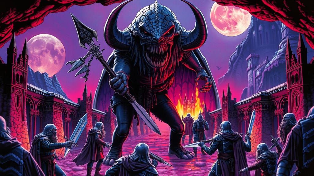 Ancient Labyrinthine Realm in 8-bit Dark Fantasy