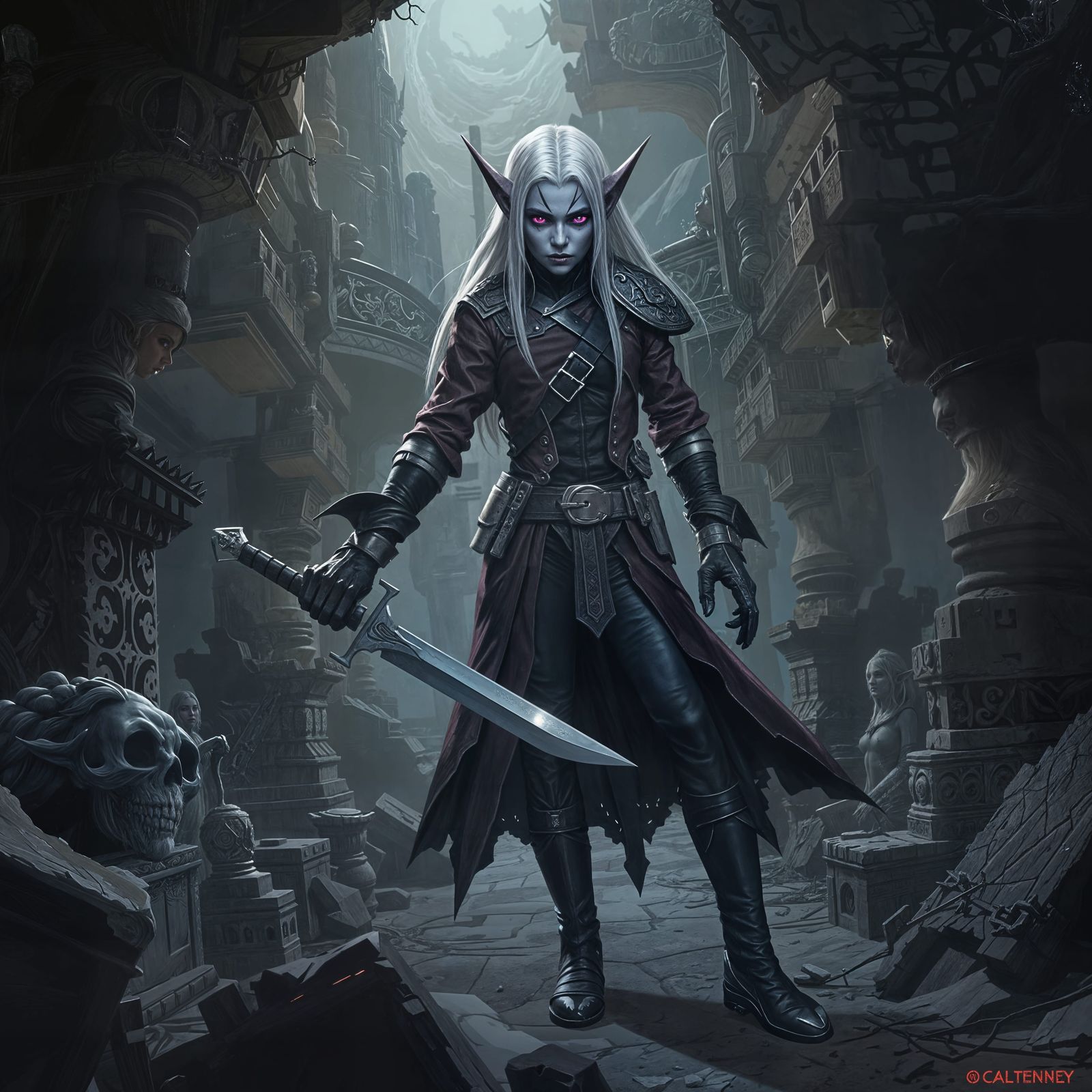 Drow Elf Lost in Forgotten City