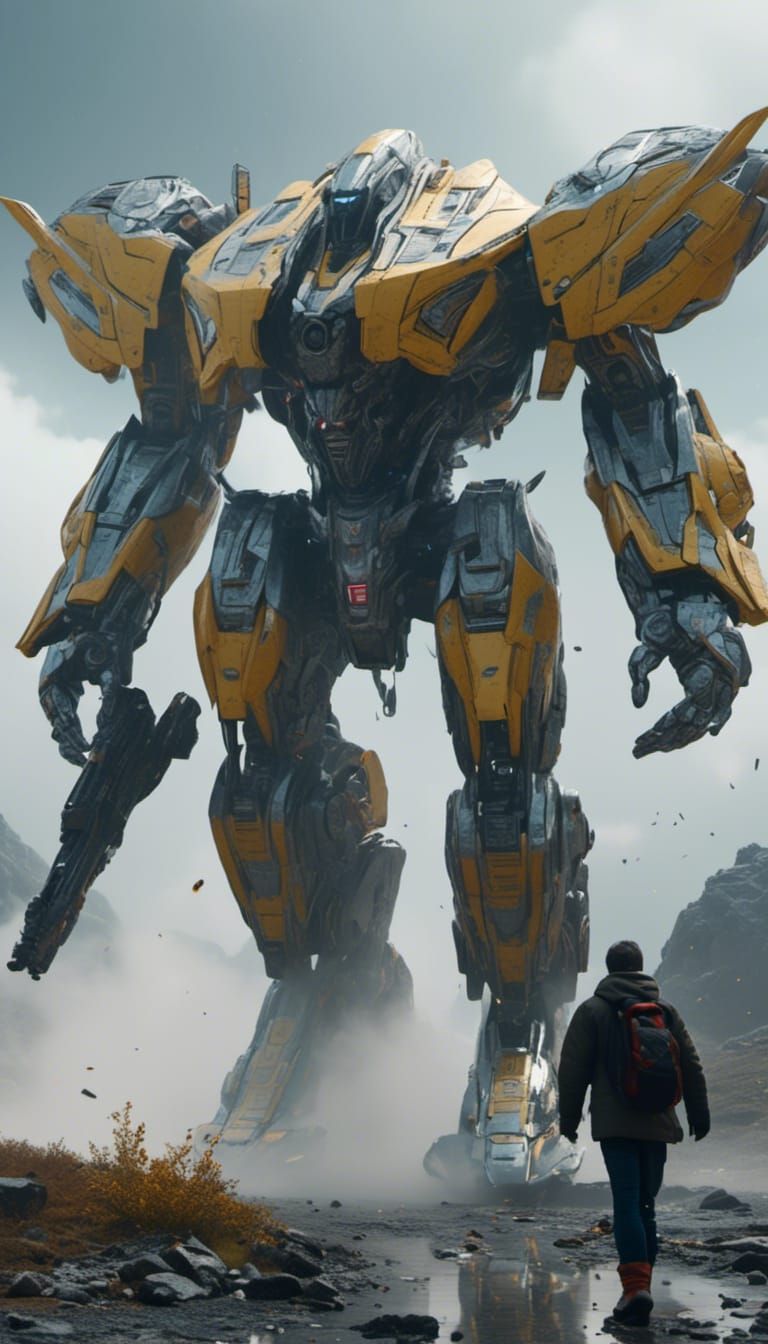Giant Mech Transforms into F35 in Cinematic Style