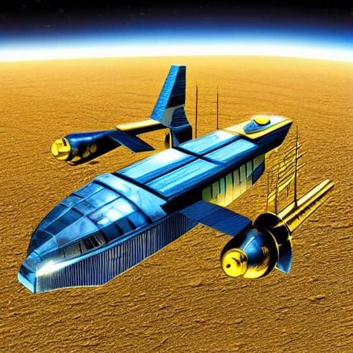 Golden Space Ship of Classic Science Fiction