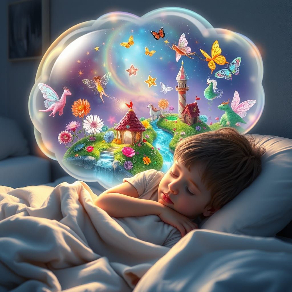 Magical Fairyland Dream of Sleeping Child
