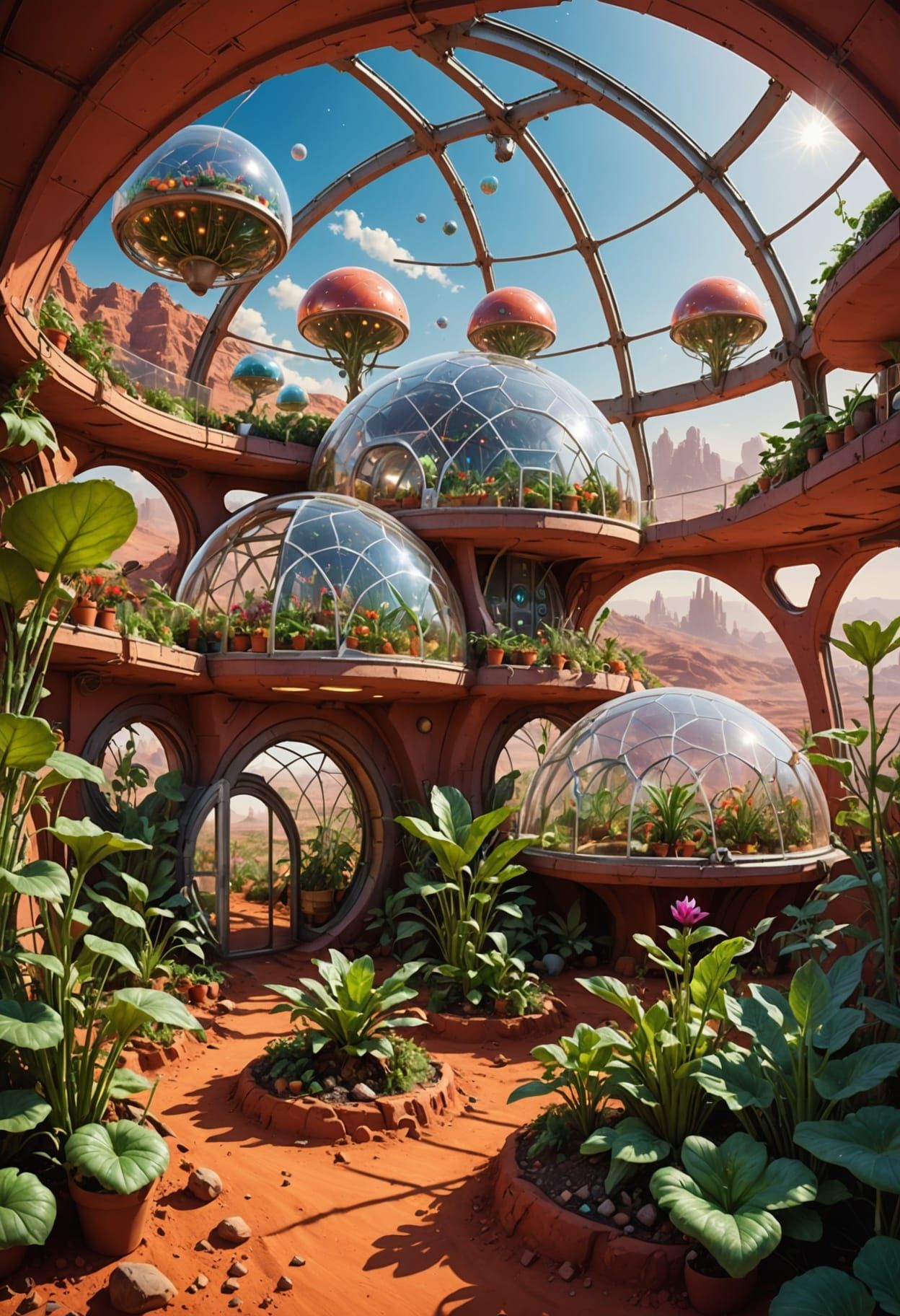 Fairy Martian Colony With Futuristic Cities