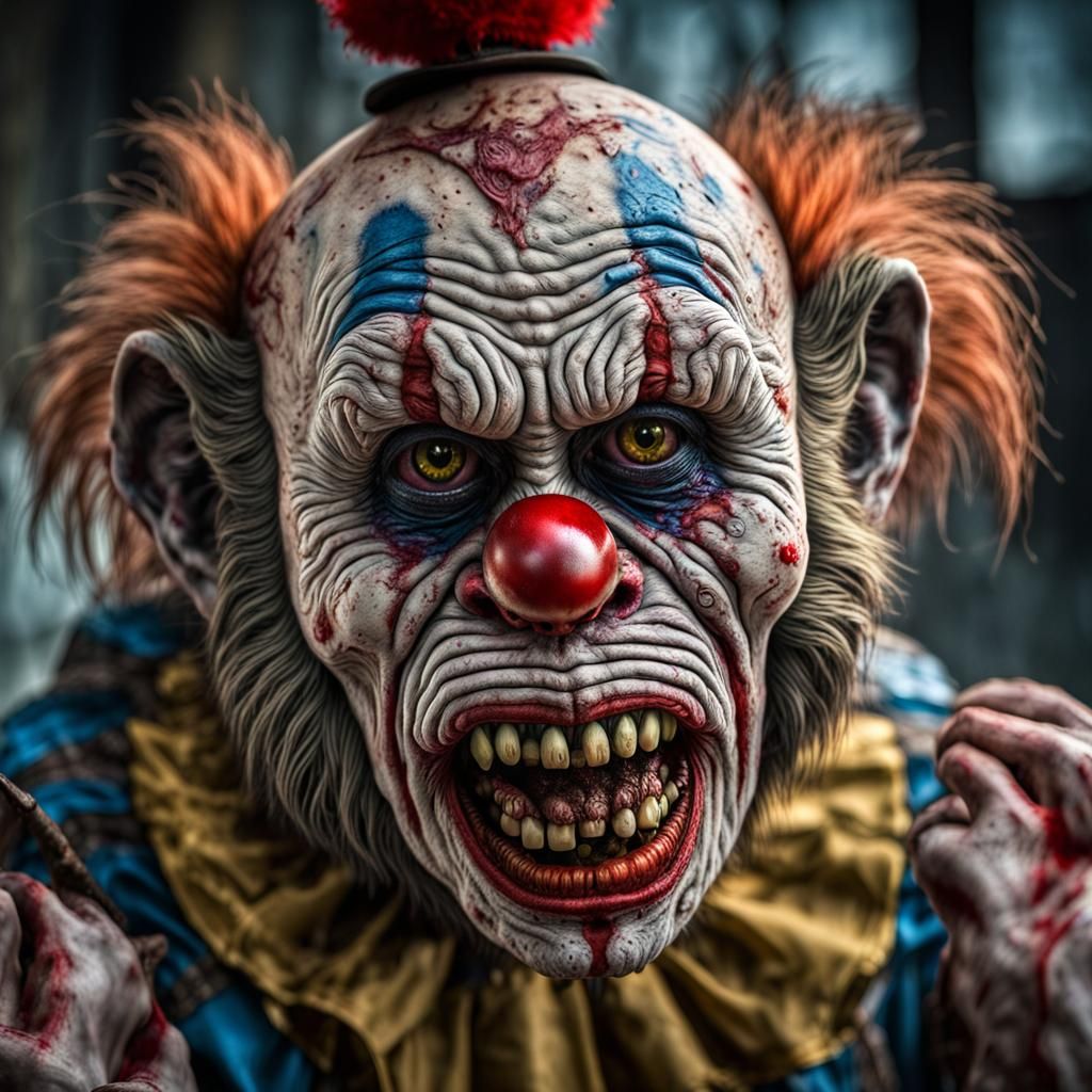 Hyperrealistic Zombie Monkey Clown in Renaissance Style